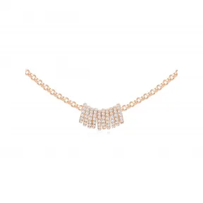 APM Pink Silver PIERCING Necklace With Mini Rings RC4197OX