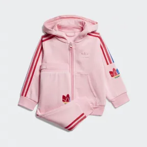 阿迪达斯/Adidas ORIGINALS 浅粉/多色 男童|女童 3D TREFOILHOOD 运动套装 GD2641