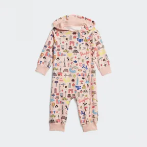 阿迪达斯/Adidas 运动表现 朦胧珊瑚粉/白 男童|女童 I MM CLEO ONE CLEOFUS联名运动连体衣 GD9997