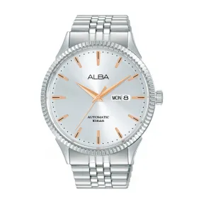 雅柏/Alba 43MM 不锈钢表壳和螺丝透视表背 自动机械机芯 男表 AL4241X1