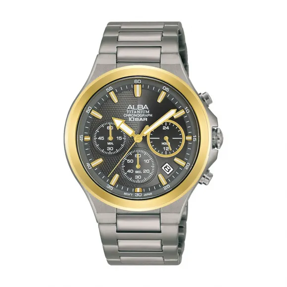 雅柏/Alba 40MM 钛金属表壳 男表 AT3G64X1
