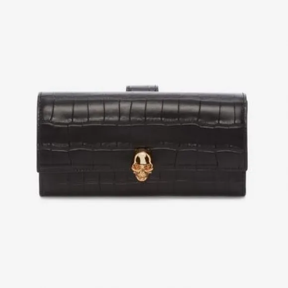 亚历山大麦昆/Alexander McQueen 骷髅长款钱包 女士 45407608ou 275330DZT0G1000