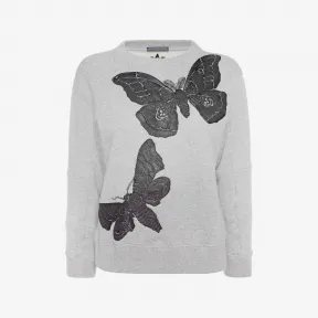 亚历山大麦昆/Alexander McQueen Moth 刺绣修身 T 恤 女士 38551024cn 437629QHZ110902