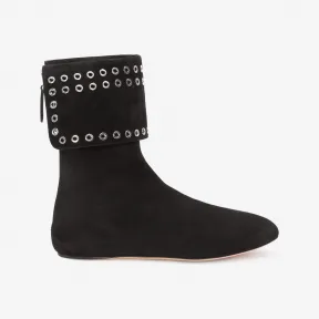 亚历山大麦昆/Alexander McQueen Eyelet 平底短靴 女士 11245468ip 485794WHQV11000