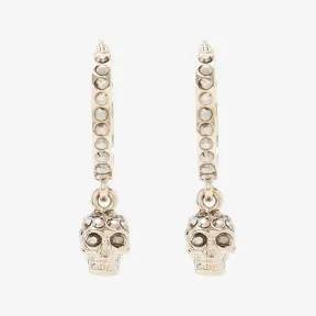 亚历山大麦昆/Alexander McQueen 女式浅金色骷髅迷你克里奥尔圈形耳环 550503J160K7286 810052485