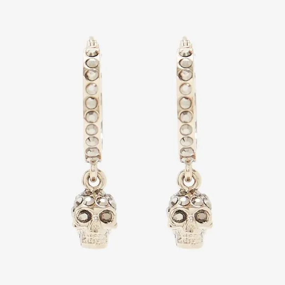 亚历山大麦昆/Alexander McQueen 女式浅金色骷髅迷你克里奥尔圈形耳环 550503J160K7286 810052485