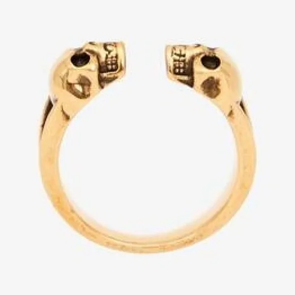 亚历山大麦昆/Alexander McQueen Twin Skull 戒指 男士 554576J160T0448