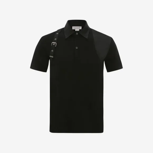亚历山大麦昆/Alexander McQueen 男士黑色 Harness Polo 衫 626802QRX331000 