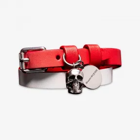 亚历山大麦昆/Alexander McQueen 女士Skull双圈手环象牙色 6309901VPDE9250