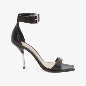亚历山大麦昆/Alexander McQueen 黑色/银色 女士 凉鞋 651712WHWQ11081 