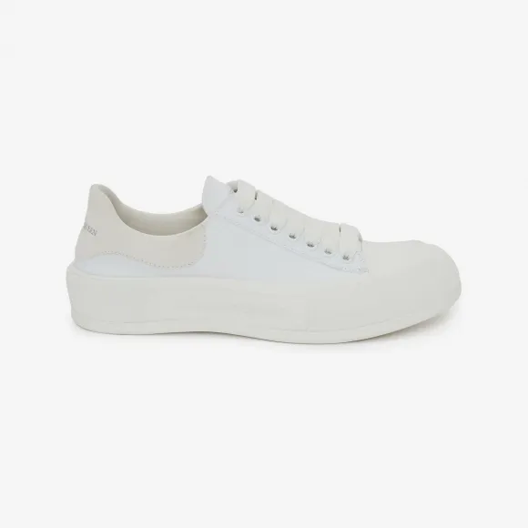 亚历山大麦昆/Alexander McQueen Deck系带帆布鞋 男士 654594W4MV71070