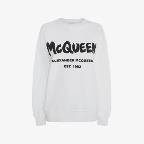 亚历山大麦昆/Alexander McQueen 白/黑 女士 运动衫 659975QZADI0909 