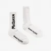 亚历山大麦昆/Alexander McQueen 男士McQueen Graffiti棉袜海军蓝/蓝色 6602734D33Q4168