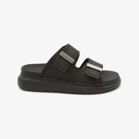 亚历山大麦昆/Alexander McQueen 黑色/银色 男士 凉鞋 663563W4Q511081 