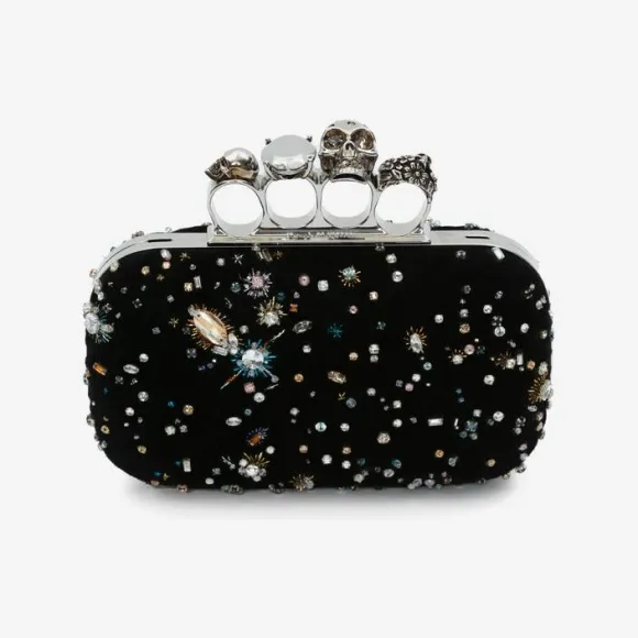 亚历山大麦昆/Alexander McQueen 女士黑色指关节手拿包 6762561MC621000 812851608