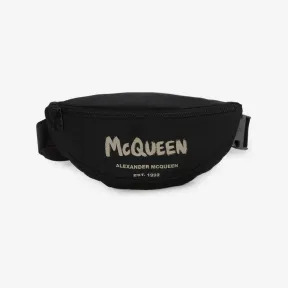 亚历山大麦昆/Alexander McQueen 黑色/灰白色 男士 腰包 6831091AABW1073 810237003