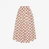 亚历山大麦昆/Alexander McQueen 女士褶皱Iris中裙白色/橙色 684284QDAMI7049
