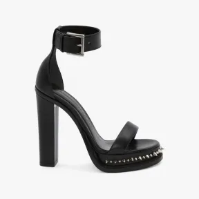 亚历山大麦昆/Alexander McQueen 黑色/银色 女士 凉鞋 687830WHWQ11081 
