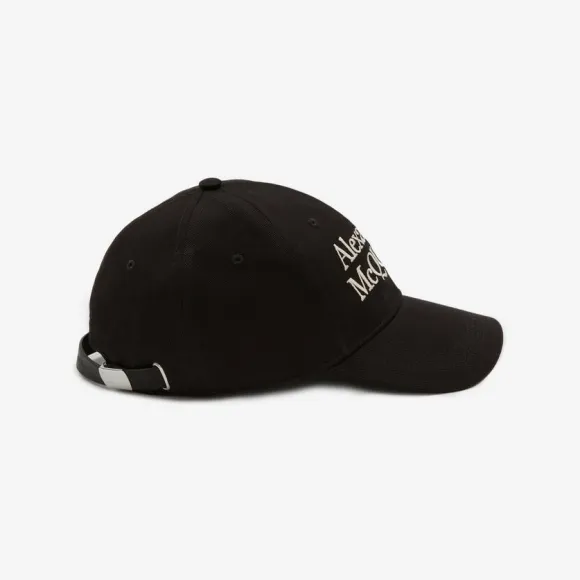亚历山大麦昆/Alexander McQueen 黑色/象牙色 男士 棒球帽 6886584105Q1078 