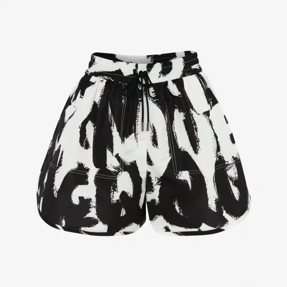 亚历山大麦昆/Alexander McQueen McQueen Graffiti短裤 女士 694337QCAFG1090