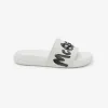 亚历山大麦昆/Alexander McQueen 白/黑 女士 拖鞋 697097W4QS59061 