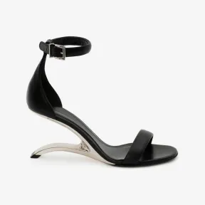 亚历山大麦昆/Alexander McQueen 黑色/银色 女士 凉鞋 700080WIC711081 