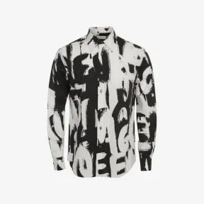 亚历山大麦昆/Alexander McQueen 白/黑 男士 衬衫 704922QTO669080 
