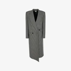 亚历山大麦昆/Alexander McQueen 黑色/象牙色 女士 大衣 705854QKAA11080 