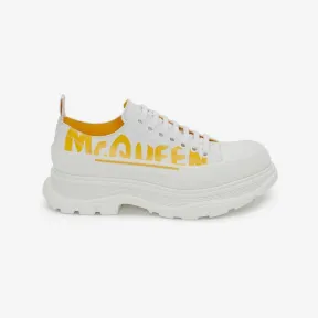亚历山大麦昆/Alexander McQueen 白色/流行黄色 男士 系带鞋 711108WIAT69429 
