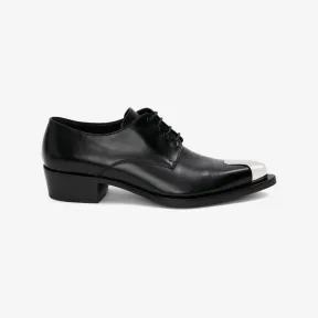 亚历山大麦昆/Alexander McQueen 黑色/银色 男士 皮鞋 711113WHSWD1081 