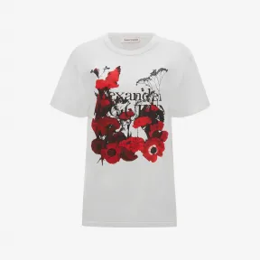 亚历山大麦昆/Alexander McQueen Floral Love宽松T恤 女士 713429QTZ550900