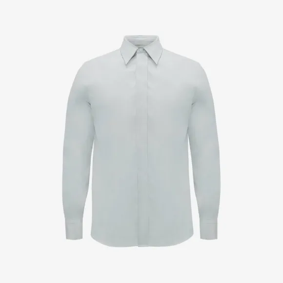 亚历山大麦昆/Alexander McQueen 男士云蓝色隐藏式开襟衬衫 726973QUN664855 