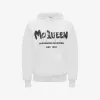 亚历山大麦昆/Alexander McQueen 男士水彩涂鸦连帽卫衣，白色/多色 727687QUZ360900 