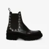亚历山大麦昆/Alexander McQueen 男士黑色 Stack 切尔西靴 730094WHSWV1081 