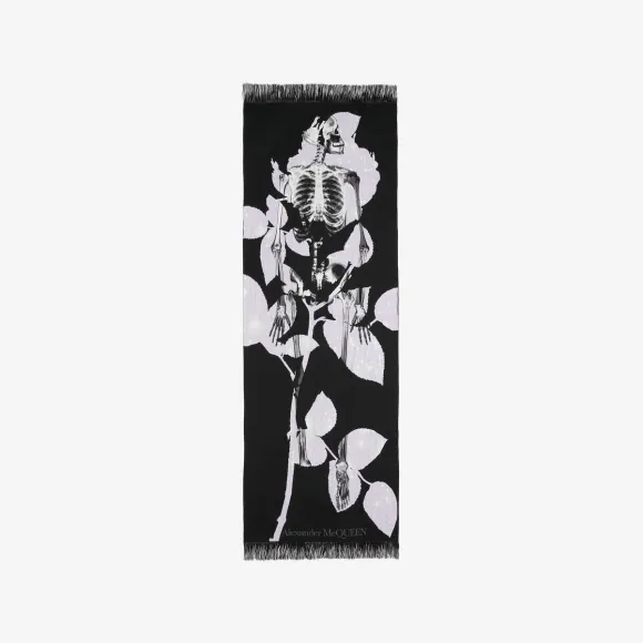 亚历山大麦昆/Alexander McQueen 黑色/浅紫色女式 Celestial Skeleton 披肩 7304543D82Q1071 811204692