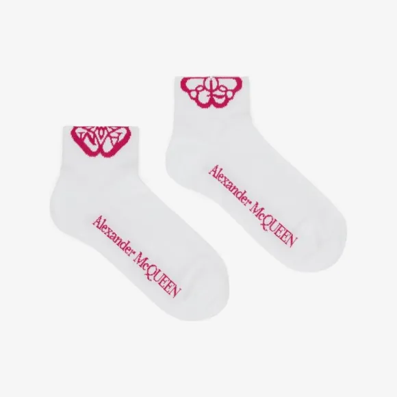 亚历山大麦昆/Alexander McQueen 女士白色 Cut Seal Logo 袜子 7328633D56Q9041 811222089