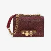 亚历山大麦昆/Alexander McQueen 女士迷你 Jeweled 紫红色手提包 7331731BLCG5200 811235068