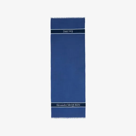 亚历山大麦昆/Alexander McQueen 男士夏季徽标披肩 in Ocean 7340074105Q4300 811243922