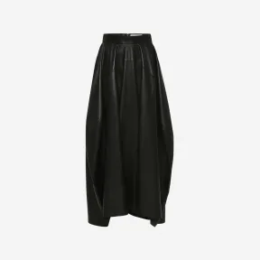 亚历山大麦昆/Alexander McQueen 女式黑色气球皮裙 734031Q5AK01000 