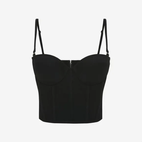 亚历山大麦昆/Alexander McQueen 黑色紧身胸衣 734685QEAAA1000 