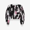 亚历山大麦昆/Alexander McQueen 女式白色/多色 Watercolor Graffiti 提花套头衫 734714Q1A5H9903 