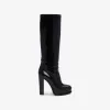 亚历山大麦昆/Alexander McQueen 黑色女式厚底及膝靴 734979WHSW01000 