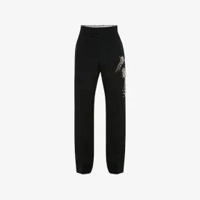 亚历山大麦昆/Alexander McQueen 男士黑色 Astral Jewel 阔腿裤 735162QUV811000 