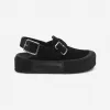 亚历山大麦昆/Alexander McQueen 男士黑色 Mount Slick 凉鞋 735803WHXK51081 