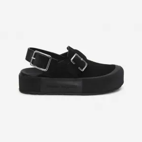 亚历山大麦昆/Alexander McQueen 男士黑色 Mount Slick 凉鞋 735803WHXK51081 