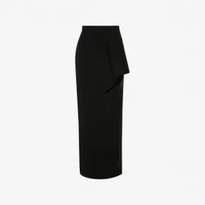 亚历山大麦昆/Alexander McQueen 女士斜片精裁裙黑色 738181QJACX1000