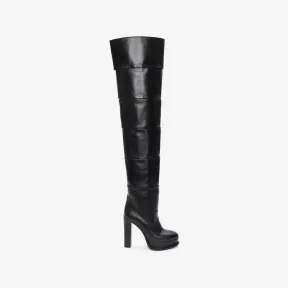 亚历山大麦昆/Alexander McQueen 黑色女式厚底长筒靴 745241WIDR21000 