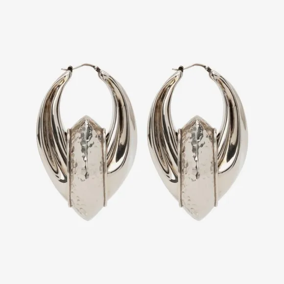 亚历山大麦昆/Alexander McQueen 女士古董银鸢尾花耳环 746717J160Y0446 812999198