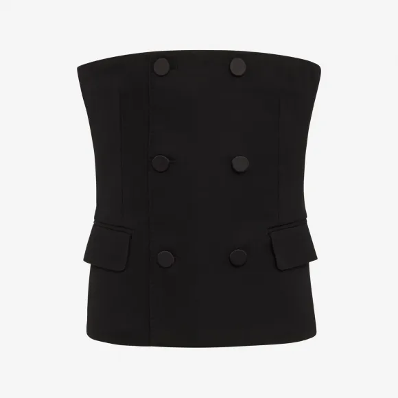 亚历山大麦昆/Alexander McQueen 男士剪裁紧身胸衣黑色 749654QVV211000