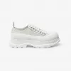 亚历山大麦昆/Alexander McQueen 女士Tread Slick系带鞋白色/米白色/银色 755635W4WA49348